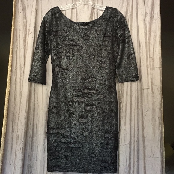 Metallic charcoal mini dress - Picture 3 of 6